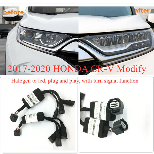 Car Headlight Modify Halogen to LED Wire Harness For 2017-2020 Honda CR-V CRV