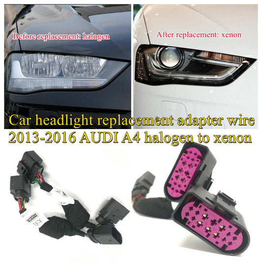 Adapter Wire for 2013 14 15 2016 Audi A4 Headlight Replacement Halogen to Xenon