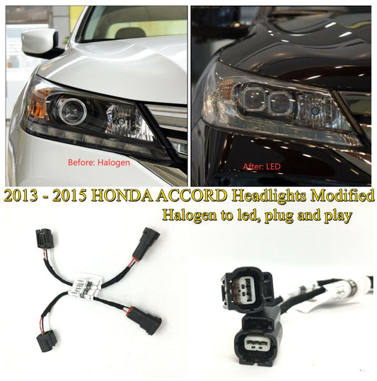 Adapter Wire harness For 2013 14 15 Honda Accord Sedan Halogen to Touring LED