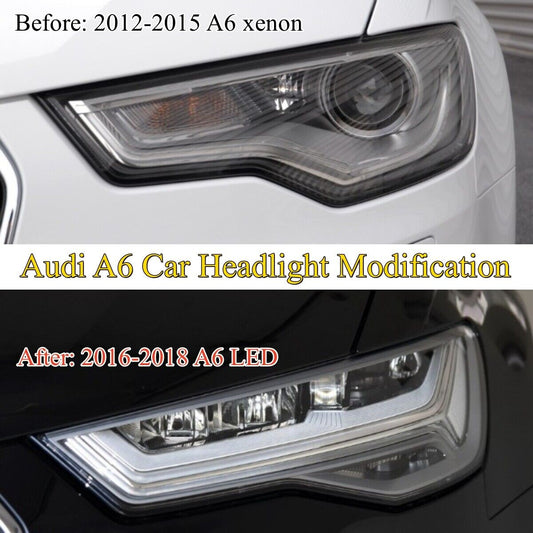 pair LED Headlight Assembly for 2012-2018 AUDI A6 Xenon to 2016-2018 LED Car MODS Car Headlight Replacement